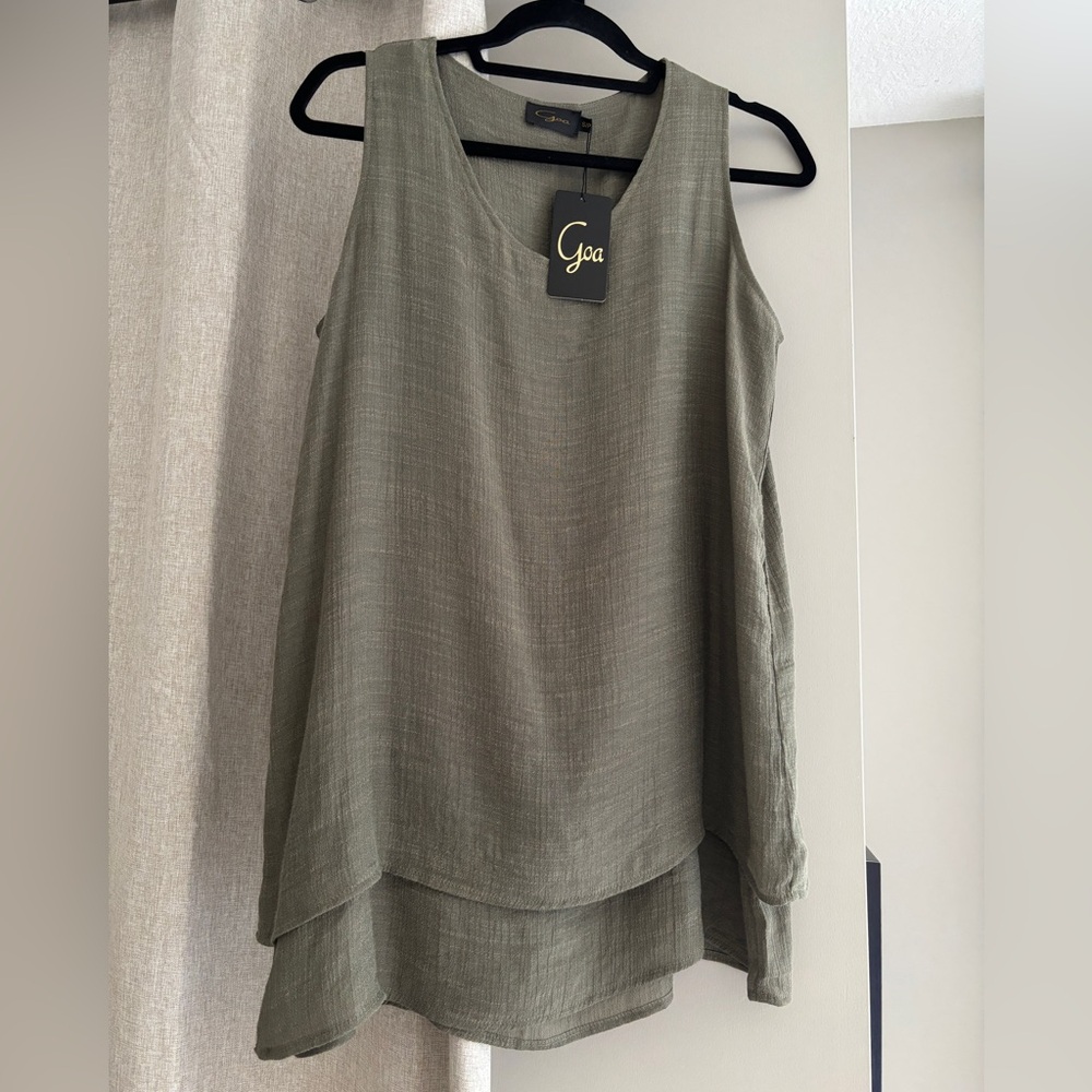 Goa Linen Look Tank Top - Size S (PTP 20") - New With tags
